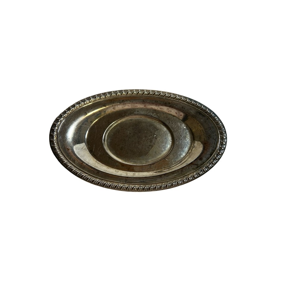 Vintage English Silver Mfg Corp Silverplate Oval Bread Tray Underplate 10"